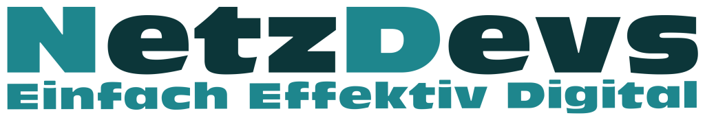 NetzDevs Logo mit dem Slogan „Einfach Effektiv Digital“ – klares Statement für moderne, zielgerichtete Weblösungen